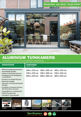 Aluminium Tuinkamers polycarbonaatdak