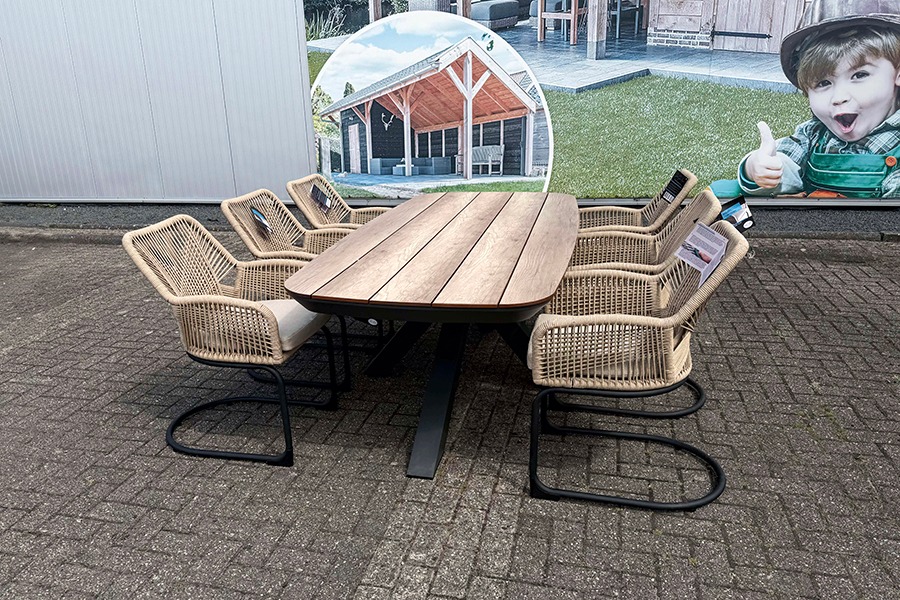 Tuinset Vivant - tafel en 6 swingstoelen- - Aluminium- Sens-Line afbeelding