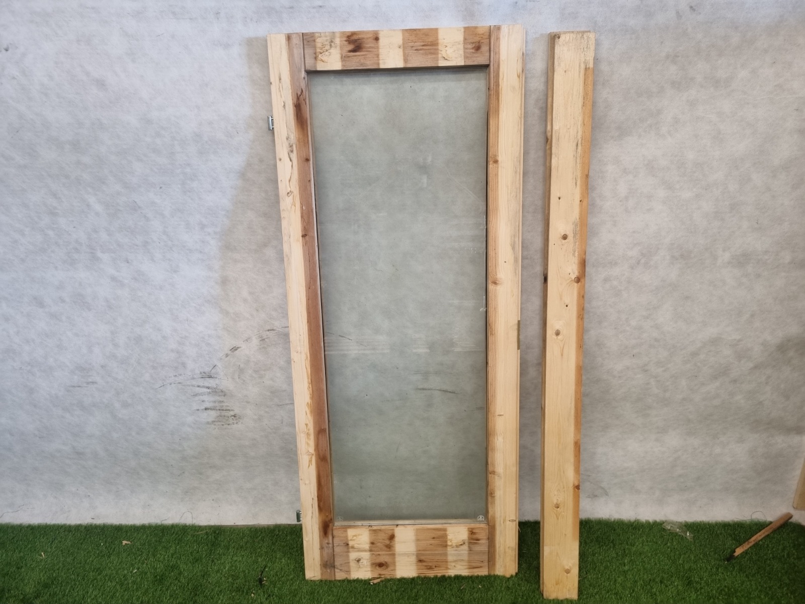 Enkele houten deur - dubbel glas, linksdraaiend (183,5 x 76 cm) - SALE25096