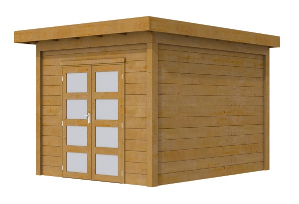Woodvision Douglas Tuinhuis Topvision Roek Groen geïmpregneerd 303x303 cm afbeelding