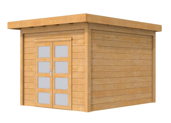Woodvision Douglas Tuinhuis Topvision Roek Blank 303x303 cm afbeelding