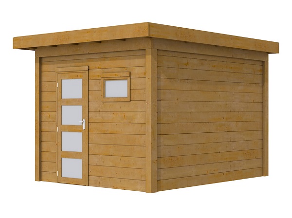 Woodvision Douglas Tuinhuis Topvision Raaf Groen geïmpregneerd 303x303 cm afbeelding