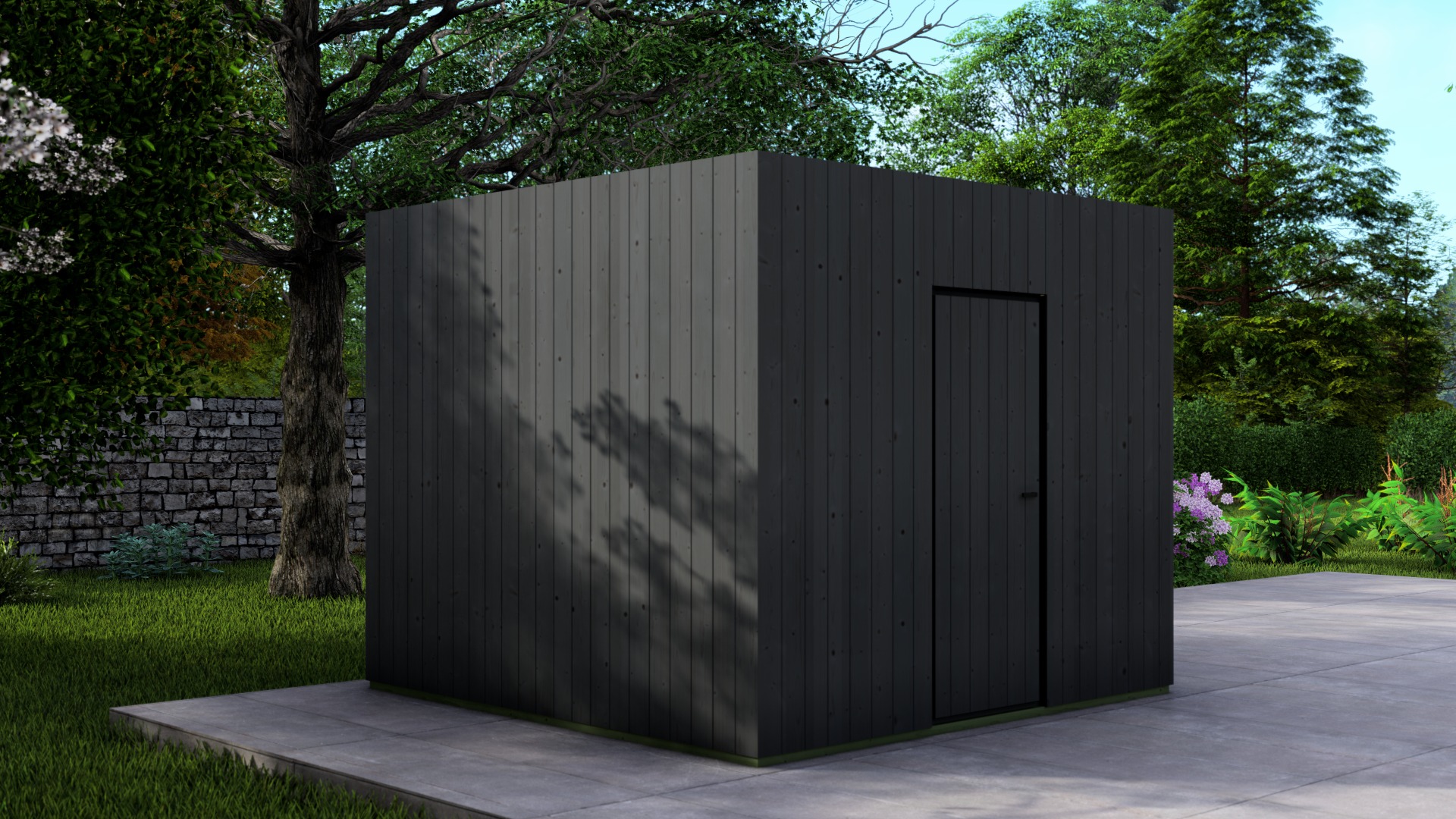 Poolhouse Trendy 300x300 cm - compleet zwart gecoat afbeelding