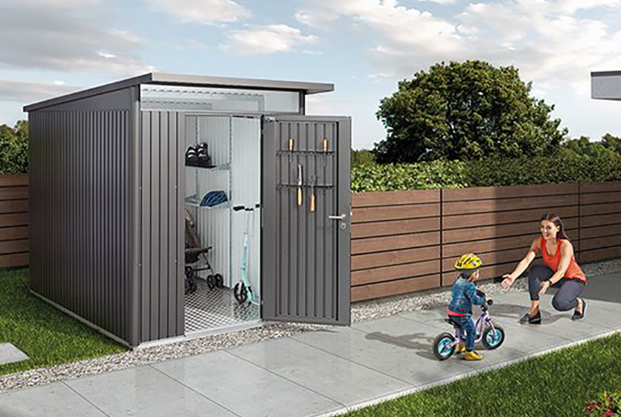 Biohort Metalen Berging AvantGarde A1 180x180x218 cm met enkele deur afbeelding