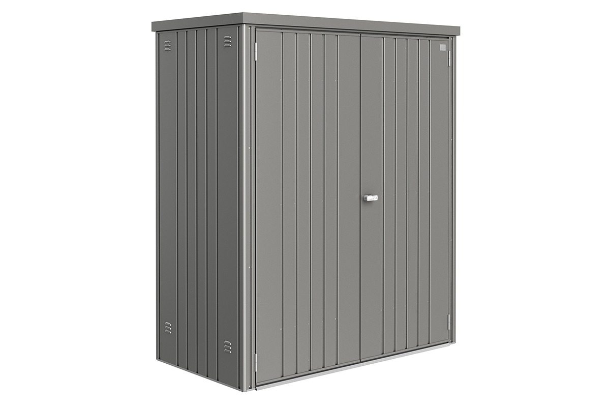 Biohort metalen tuinkast 150 Dubbele deur kwartsgrijs 155x83x182,5 cm