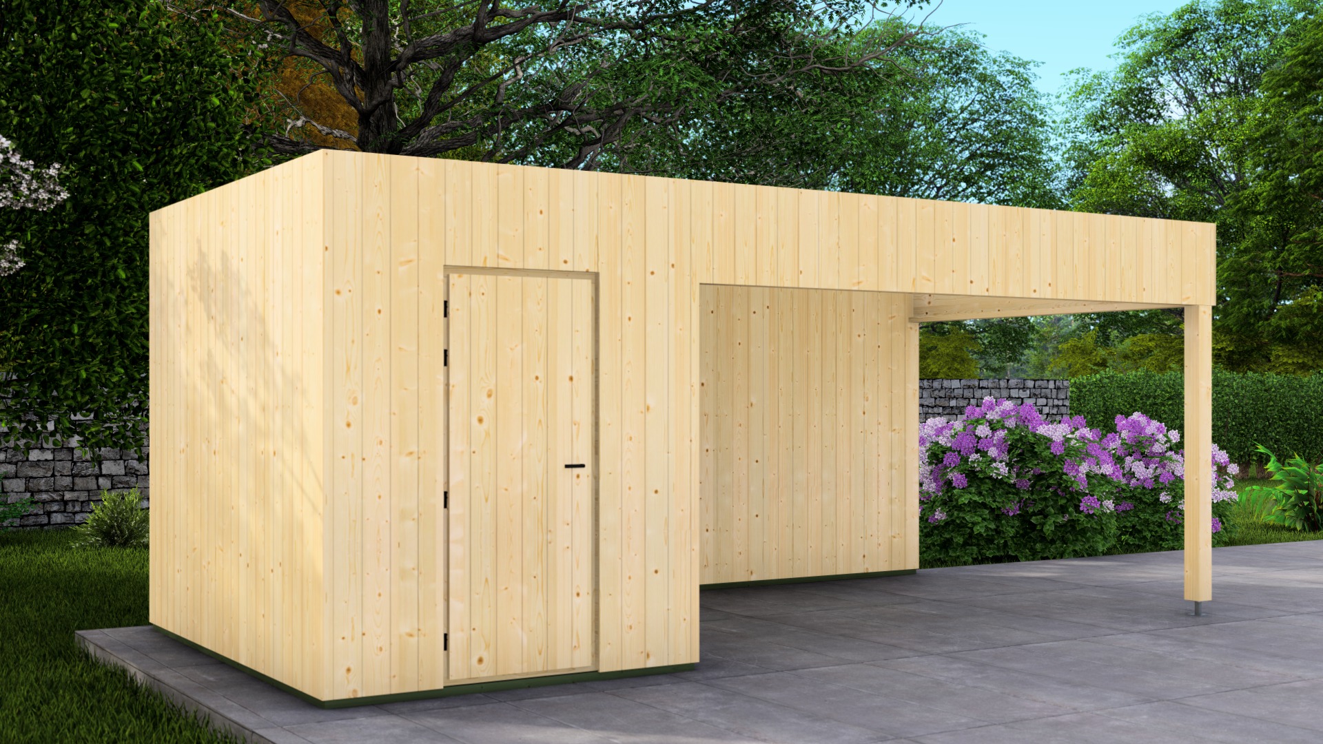 Poolhouse Trendy 200x300 cm + luifel 400 cm - onbehandeld afbeelding