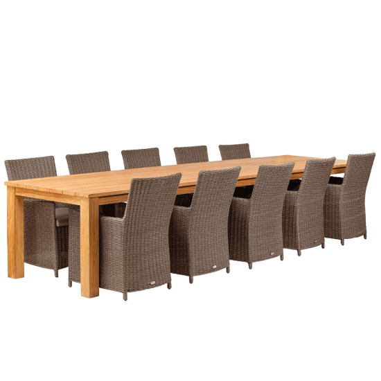 Teak dinner tafel Solide Rustiek | Tafel 400x100x80 cm