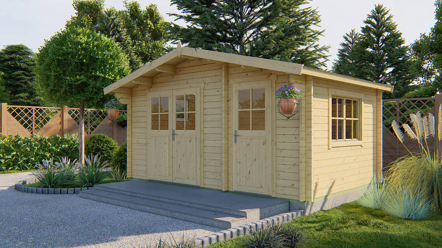 Blokhut Elizabeth 450x280 cm + 50 cm oversteek afbeelding