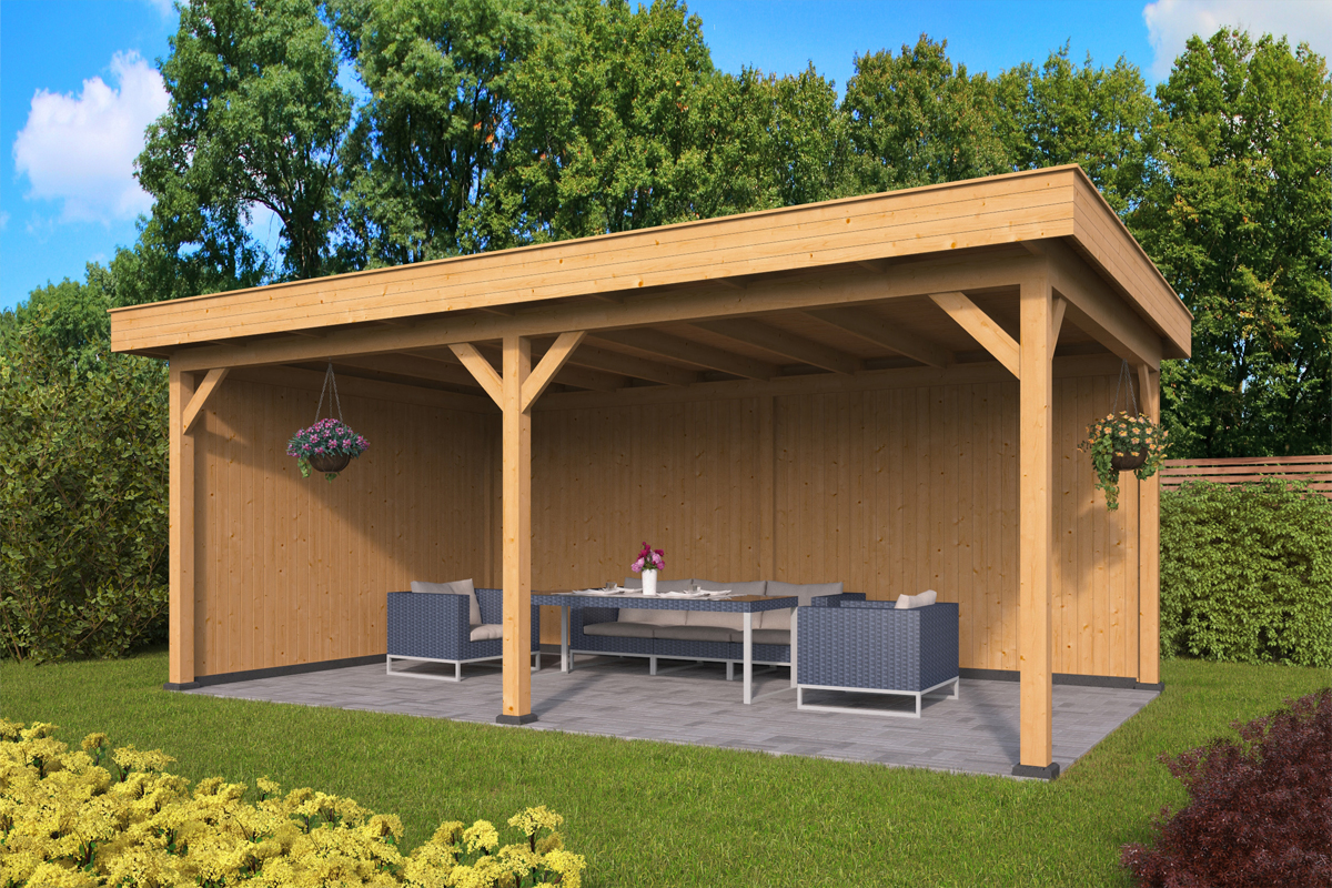 Lariks/Douglas Overkapping Oslo XL type 2 blank 678x430 cm afbeelding