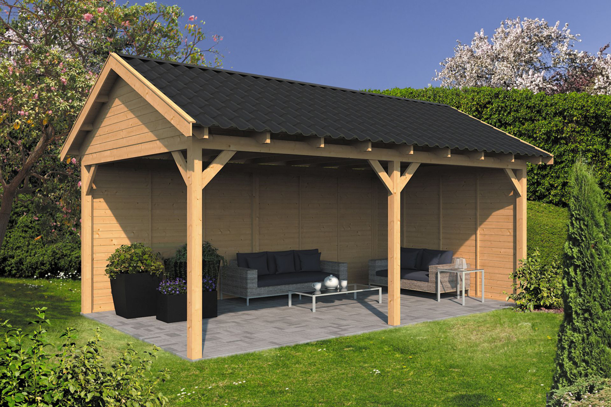 Lariks/Douglas Overkapping Hamar XL type 2 blank 678x445 cm afbeelding