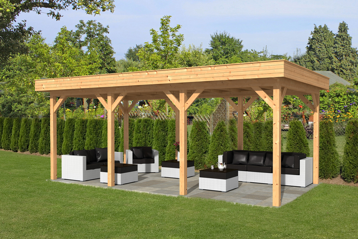 Lariks/Douglas Overkapping Oslo L type 5 blank 690x380 cm afbeelding