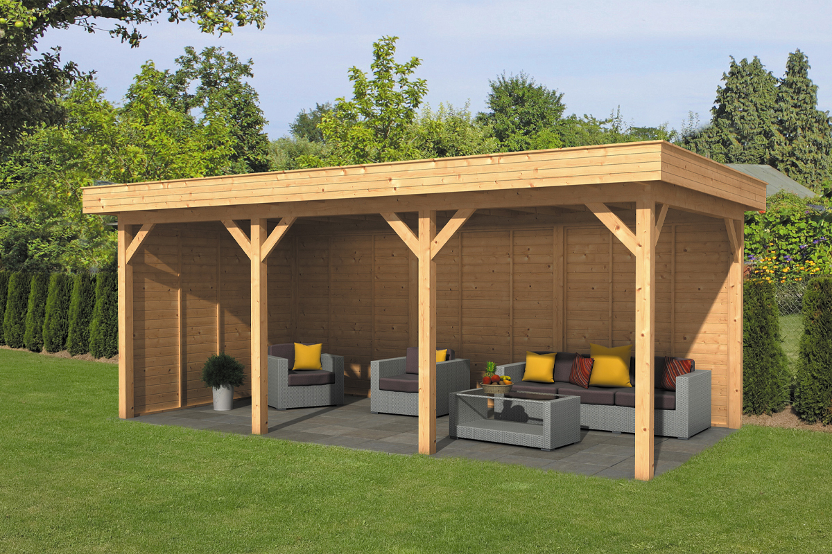 Lariks/Douglas Overkapping Oslo L type 6 blank 690x380 cm afbeelding