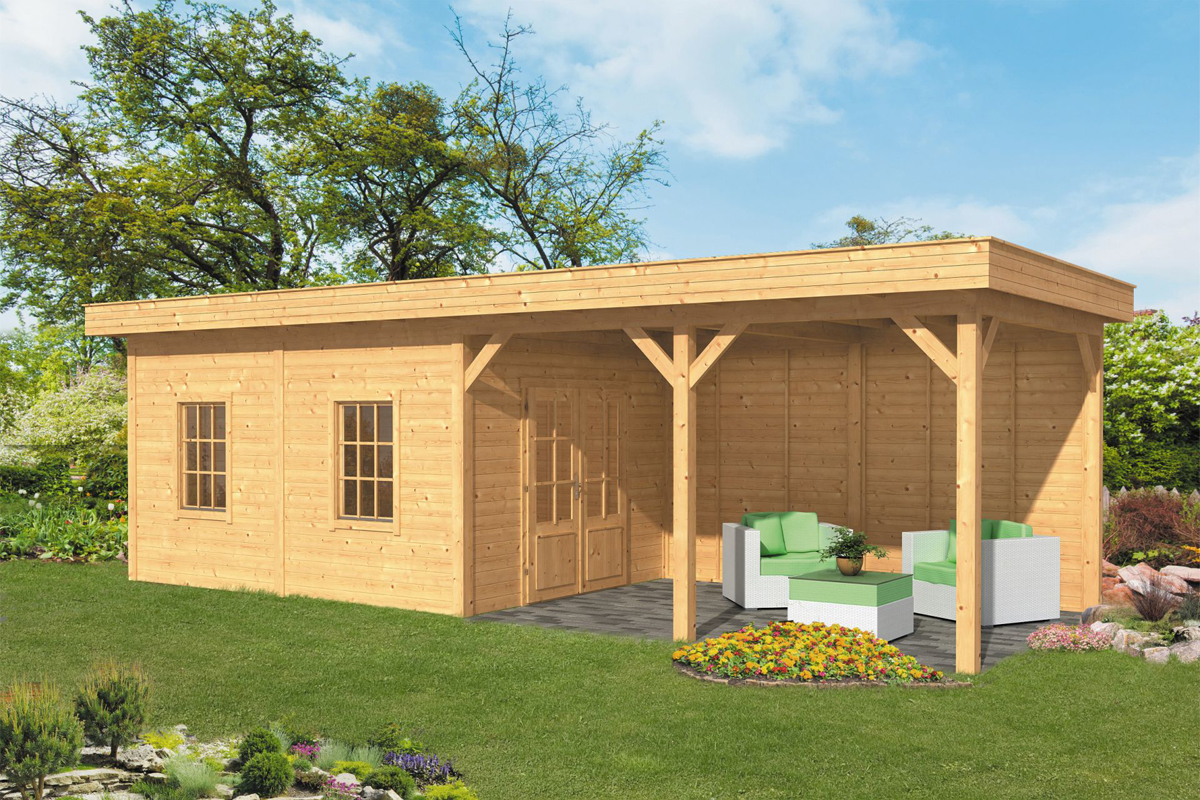 Lariks/Douglas Overkapping Oslo L type 11 blank 903x380 cm afbeelding