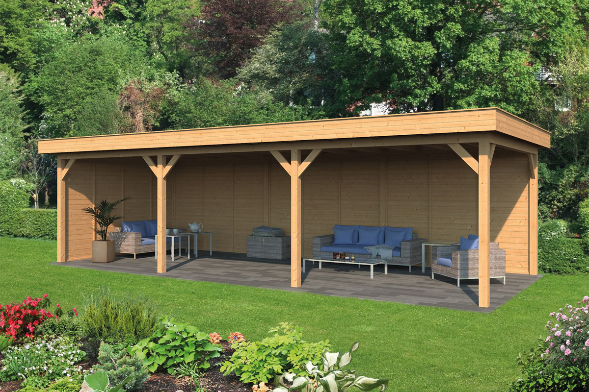 Lariks/Douglas Overkapping Oslo XL type 6 990x430 cm afbeelding