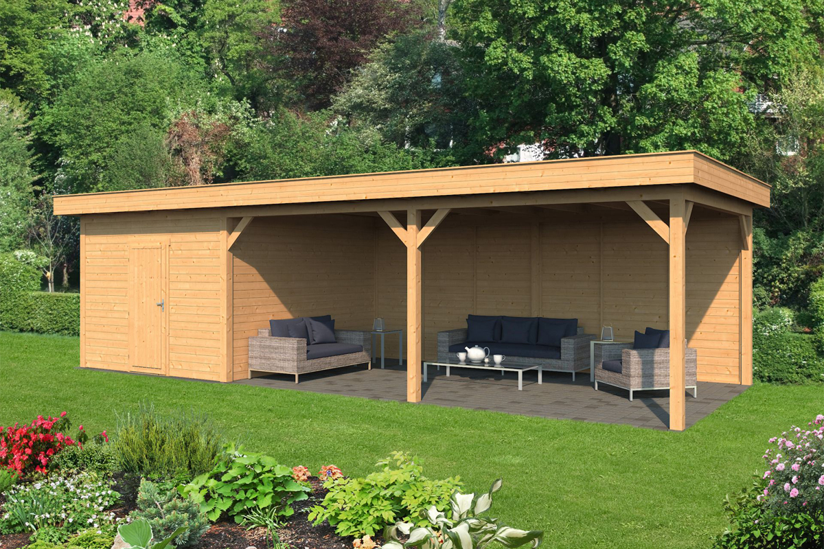 Lariks/Douglas Overkapping Oslo XL type 7 990x430 cm afbeelding