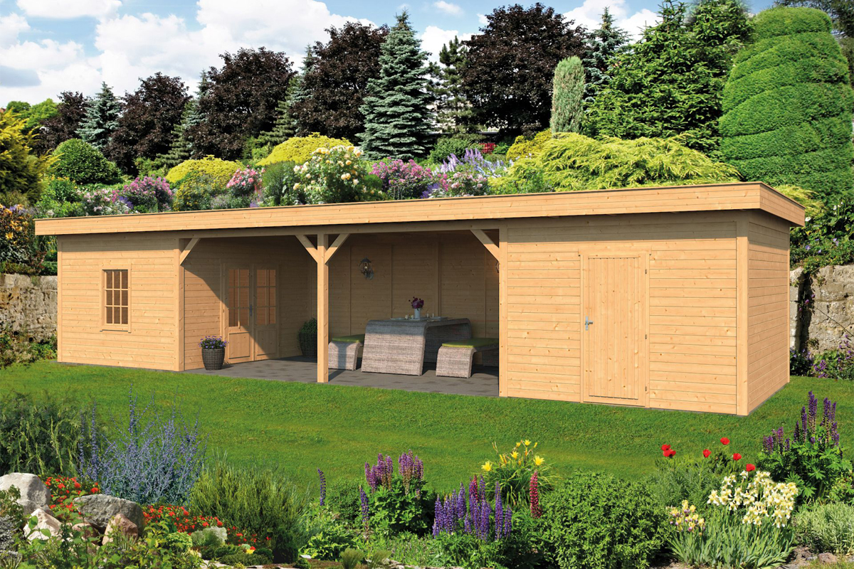 Lariks/Douglas Overkapping Oslo XL type 12 blank 1303x430 cm afbeelding