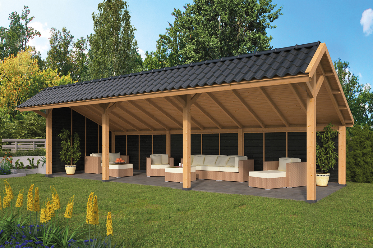 Lariks/Douglas Kapschuur Bergen L type 6 zwart 678x306 cm afbeelding