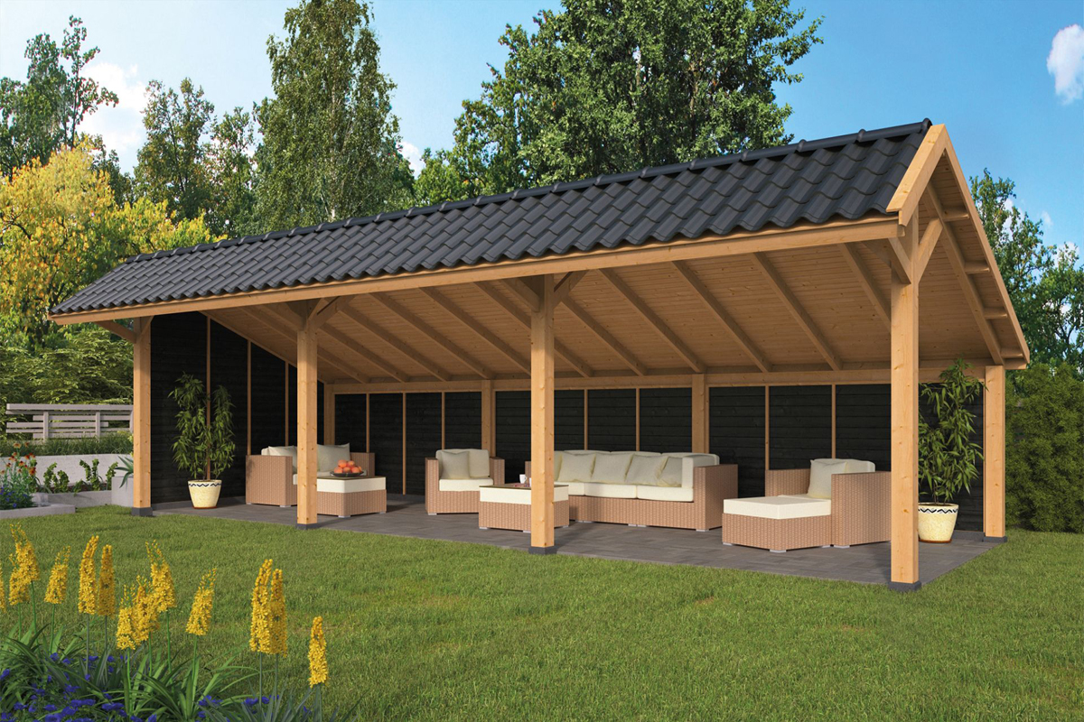 Lariks/Douglas Kapschuur Bergen XL type 6 zwart 989x452 cm afbeelding