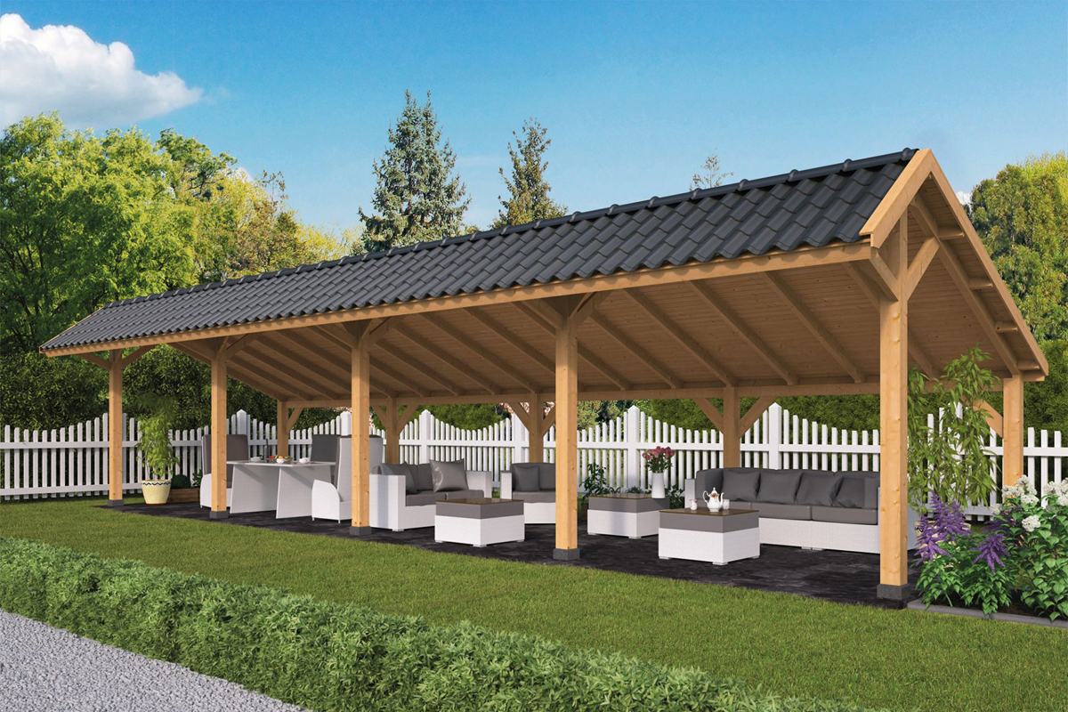 Lariks/Douglas Kapschuur Bergen XL type 9 1302x452 cm afbeelding