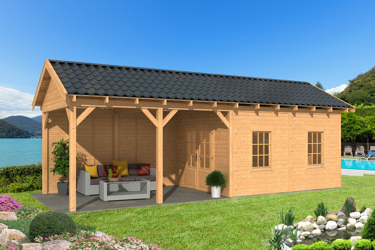 Lariks/Douglas Overkapping Hamar L type 11 blank 903x395 cm afbeelding