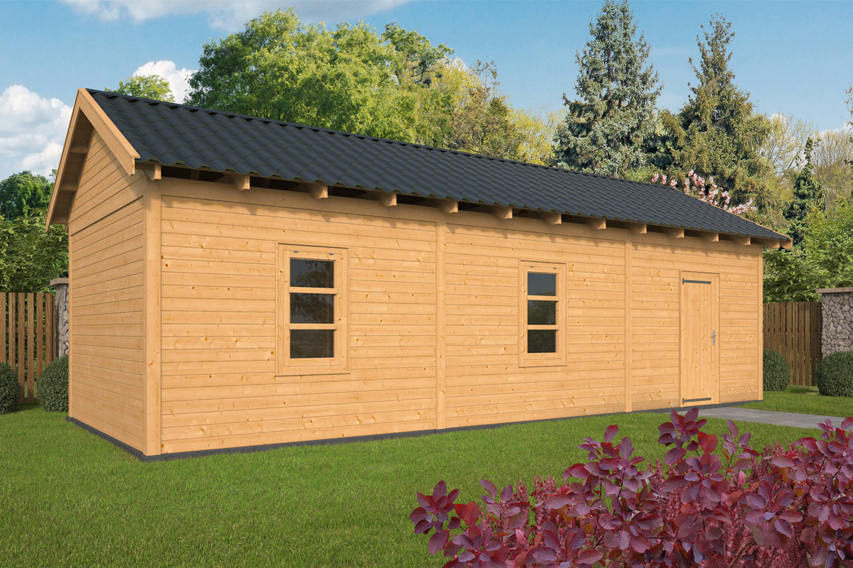 Lariks/Douglas Overkapping Hamar XL type 8 blank 990x445 cm afbeelding