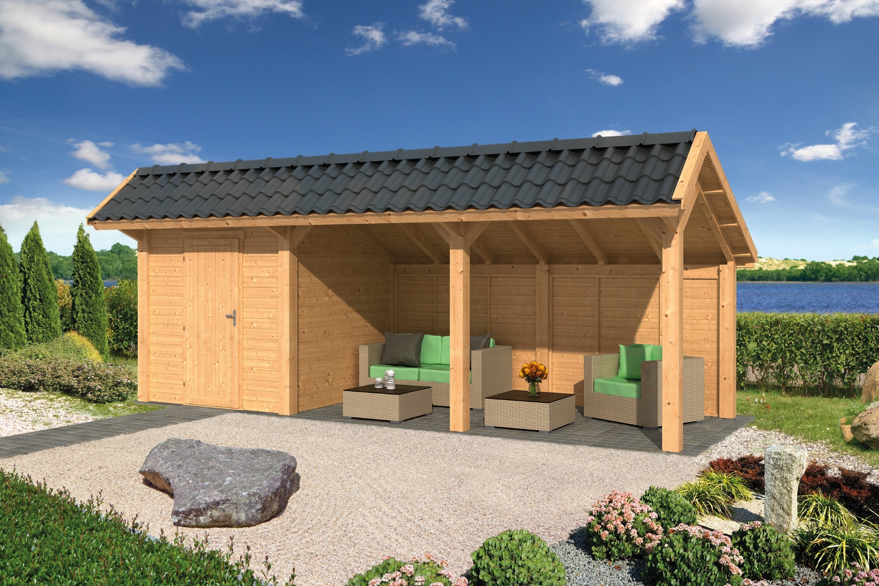 Lariks/Douglas Kapschuur Bergen L type 7 678x306 cm afbeelding