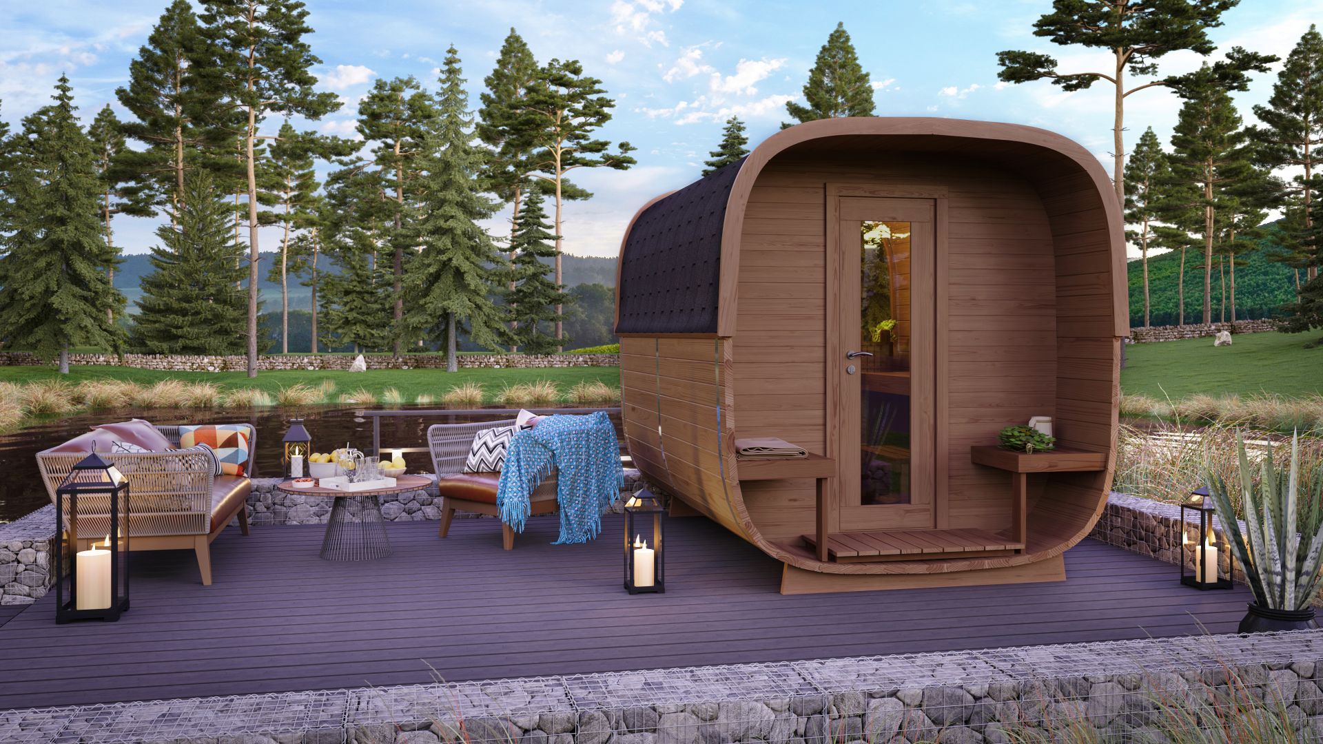 Tuindeco CUBE sauna Rovaniemi 219x286 cm 42 mm Thermowood