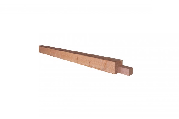 Douglas geschaafde tussenhoekstaander met inkeping t.b.v. zelfbouw 14x14x300 cm