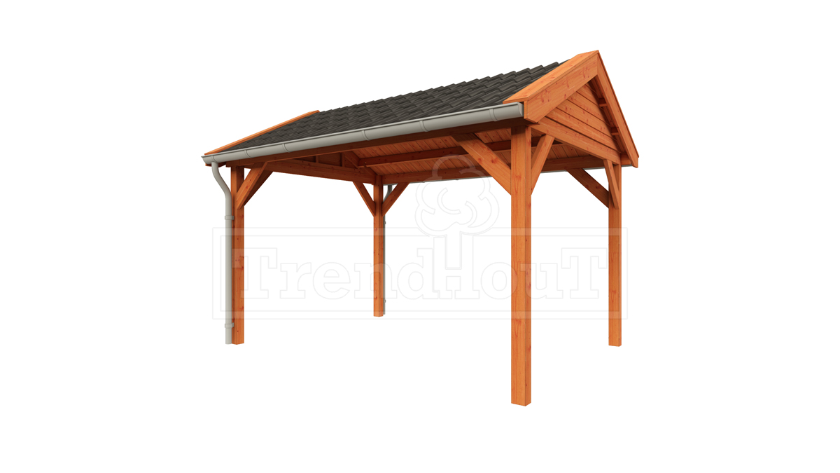 Overkapping Zadeldak Betula 400x350 cm afbeelding