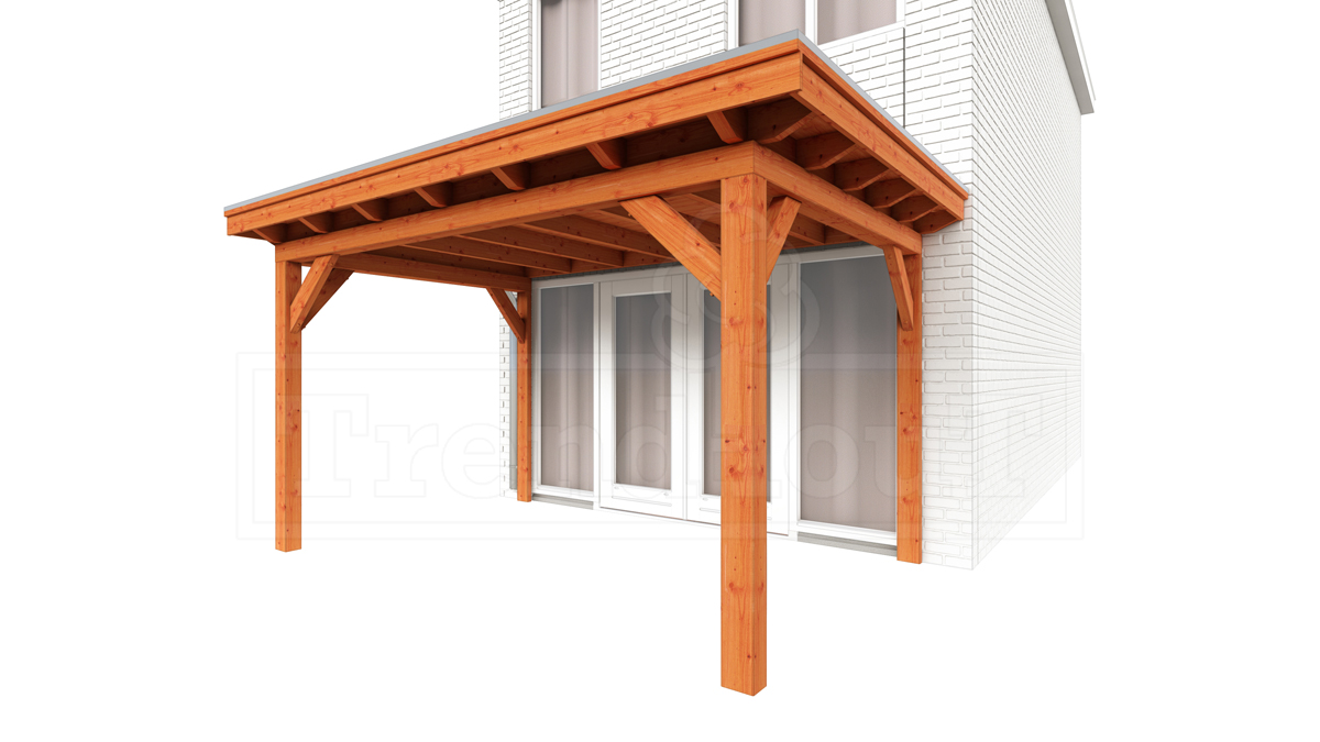 Aanbouwveranda Lucca 645x325 cm - Plat dak model links afbeelding