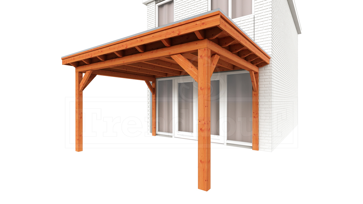 Aanbouwveranda Lucca 605x390 cm - Plat dak model links