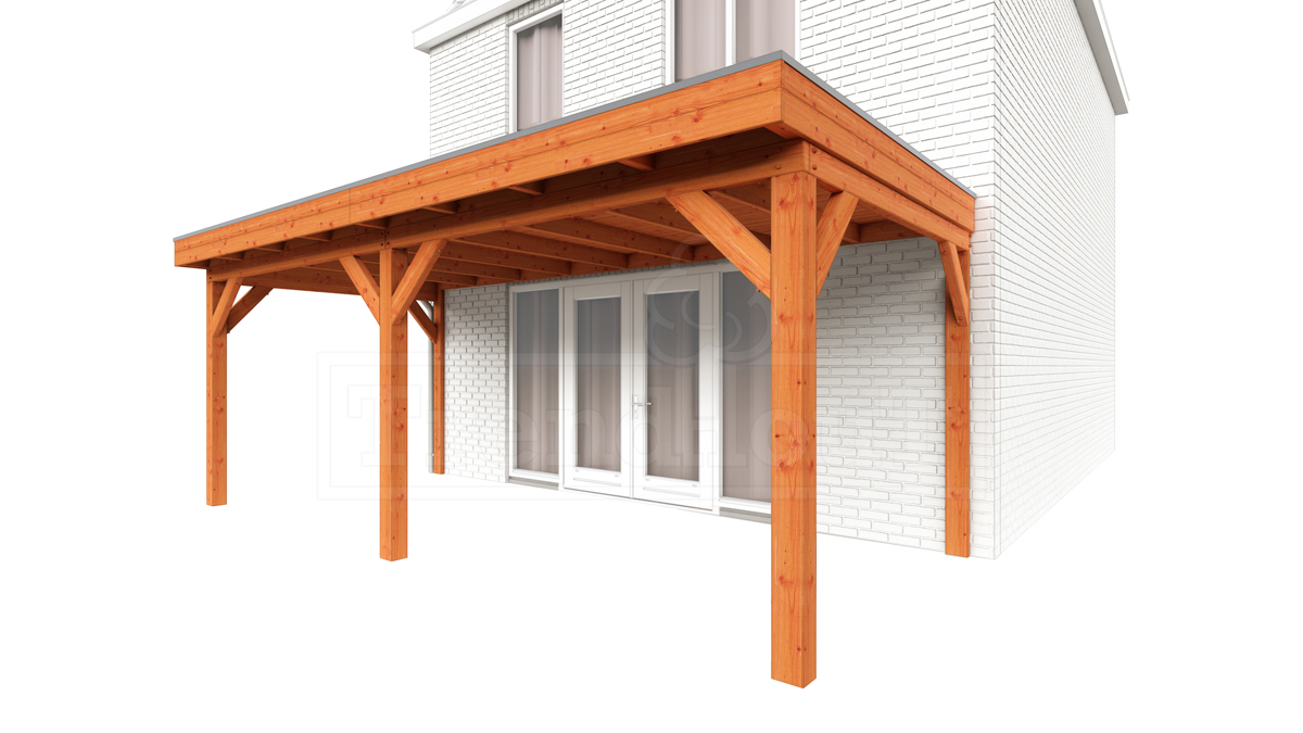 Aanbouwveranda Ancona 600x330 cm - plat dak afbeelding