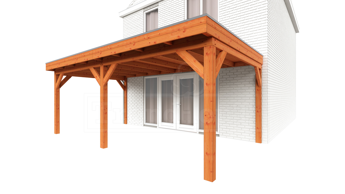 Aanbouwveranda Ancona 600x390 cm - plat dak afbeelding