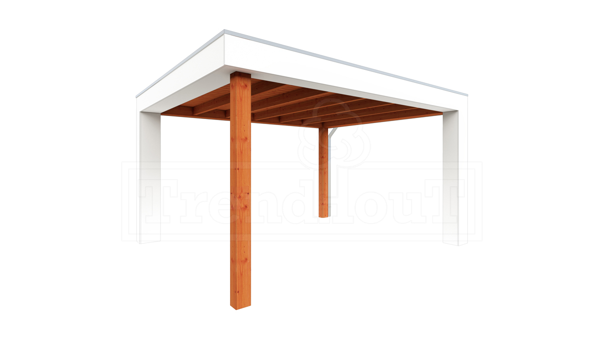 Buitenverblijf Verona 400x400 cm - Plat dak model rechts afbeelding