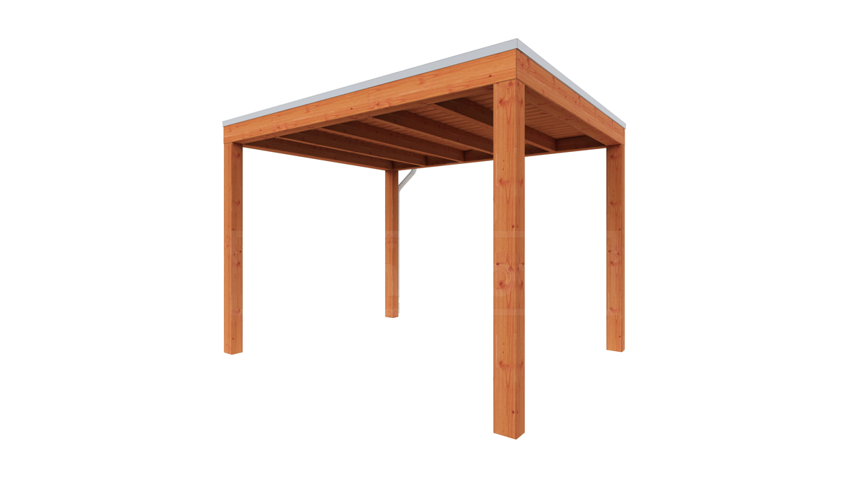 Overkapping Palermo 310x310 cm- Plat dak- Hout- Trendhout