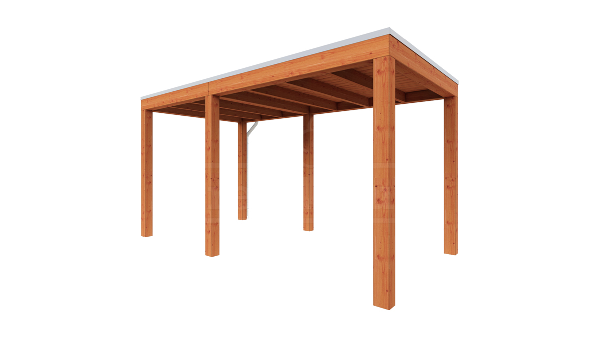 Overkapping Palermo 430x255 cm- Plat dak- Hout- Trendhout