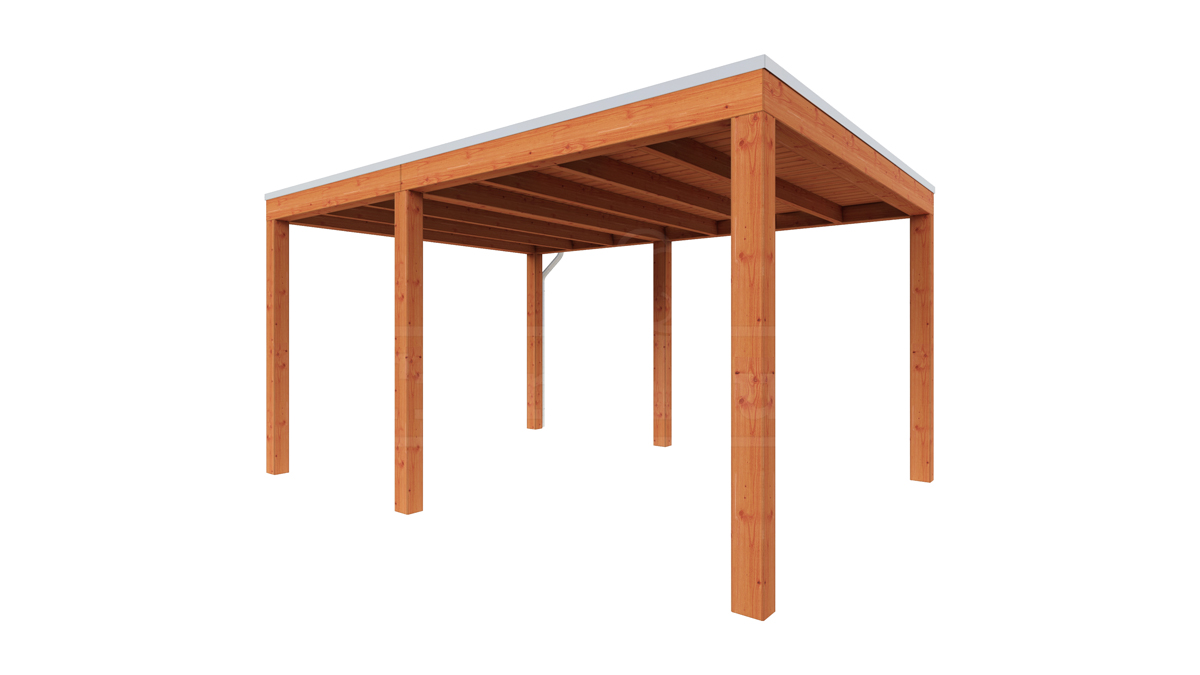 Overkapping Palermo 430x370 cm- Plat dak- Hout- Trendhout