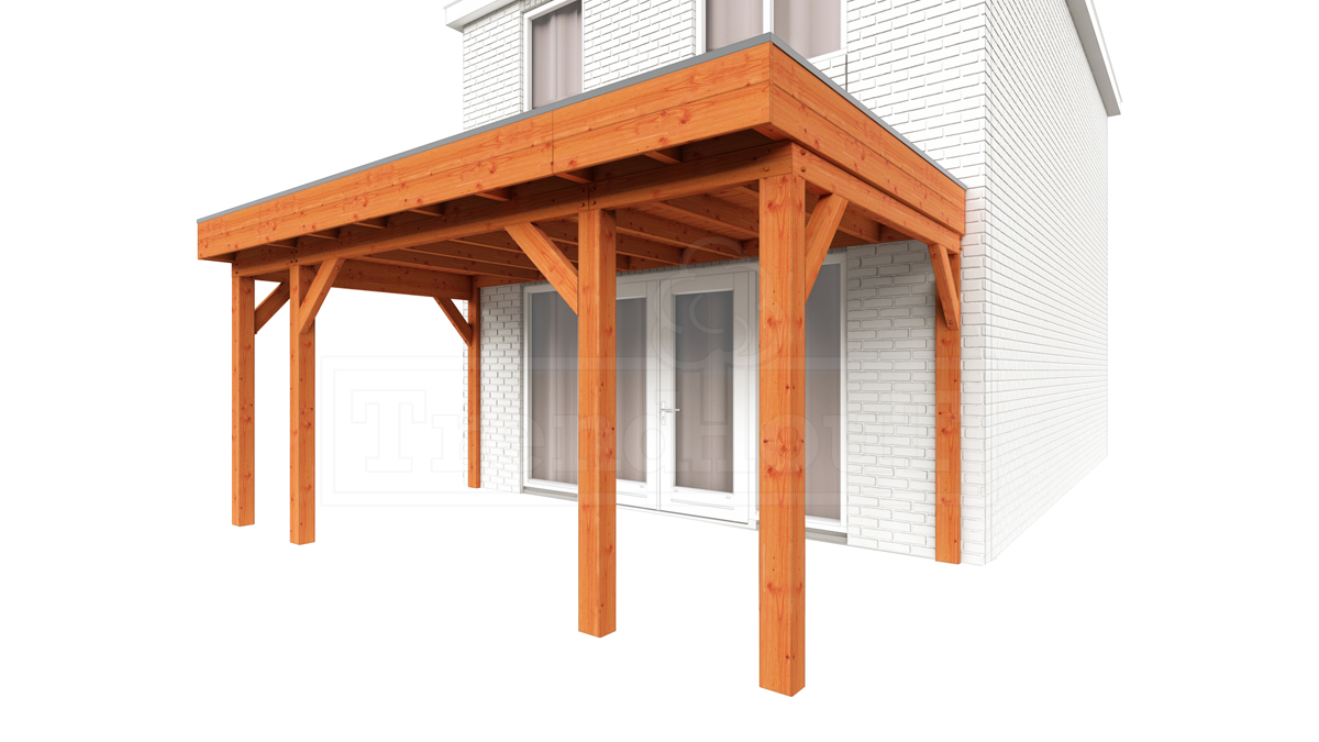 Trendhout Aanbouwveranda Ancona 515x330 cm - plat dak