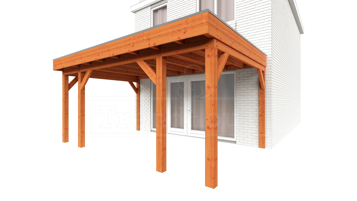 Trendhout Aanbouwveranda Ancona 515x390 cm - plat dak