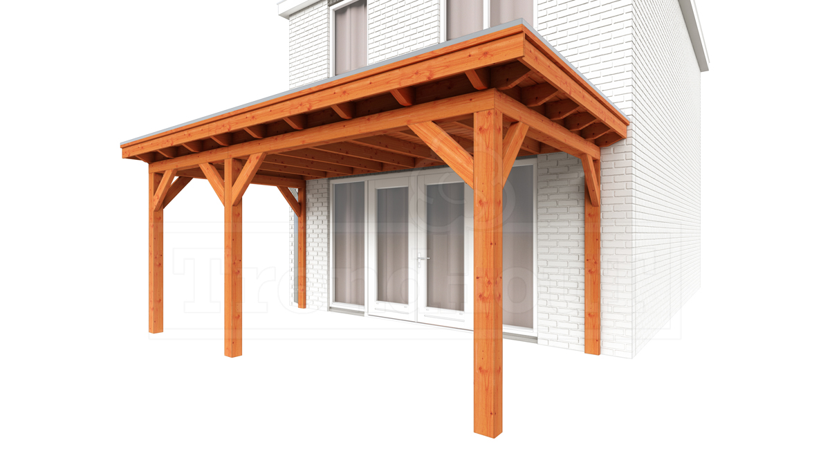 Trendhout Aanbouwveranda Lucca 540x325 cm - Plat dak model links