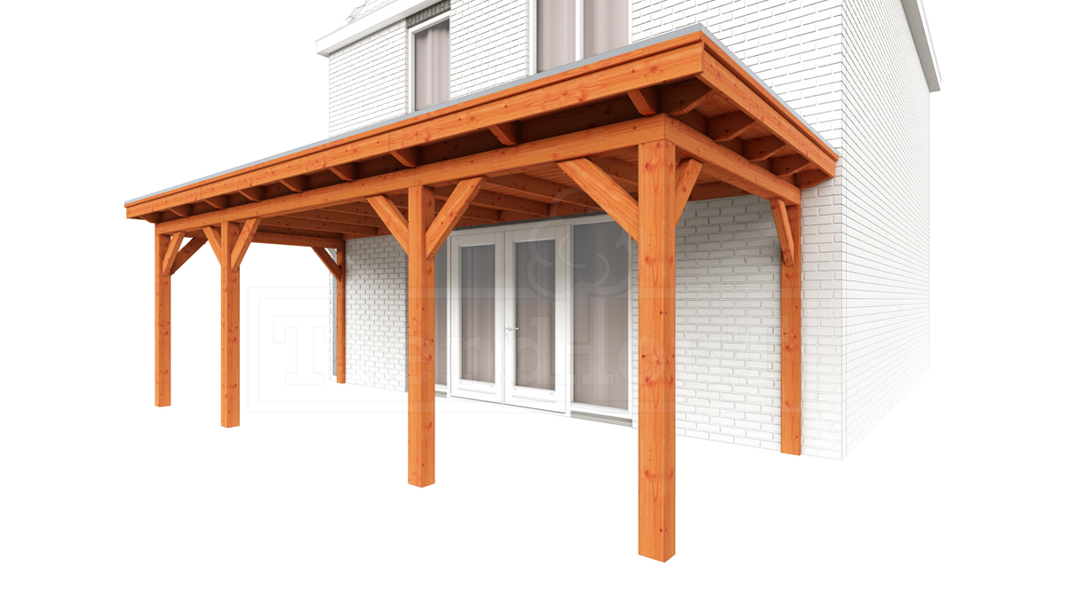 Trendhout Aanbouwveranda Lucca 720x325 cm - Plat dak