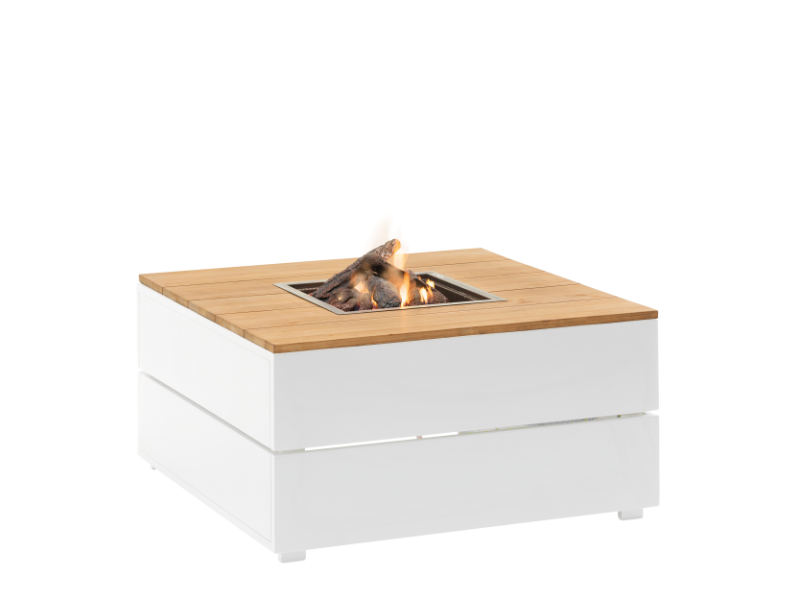 Van Kooten Tuin en Buitenleven Cosipure 100 wit/teak 100x100x50 cm