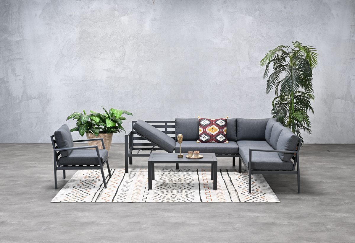 Lexington loungeset - 4-delig - rechts carbon black - reflex black afbeelding