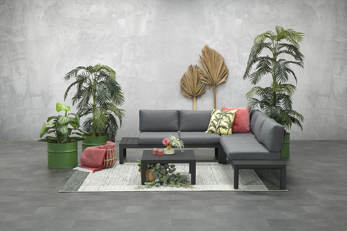 Garden Impressions Adelaide loungeset 4-delig carbon black/ mystic grey - Showmodel Numansdorp, Strijen, Amersfoort en Wommelgem