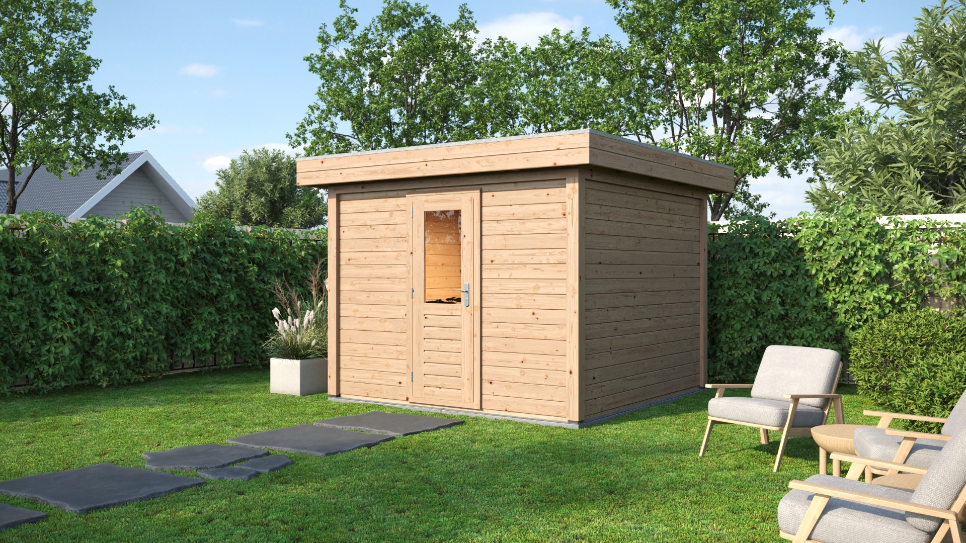 Lugarde Select Modern tuinhuis Groningen 300x300cm - Onbehandeld afbeelding
