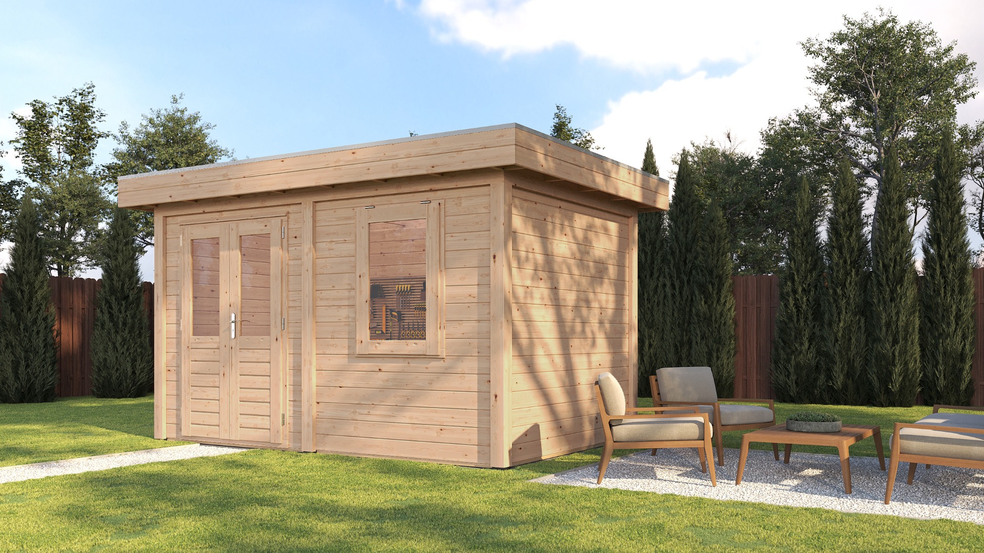Lugarde Select Modern tuinhuis Breda 388x250cm - Onbehandeld afbeelding