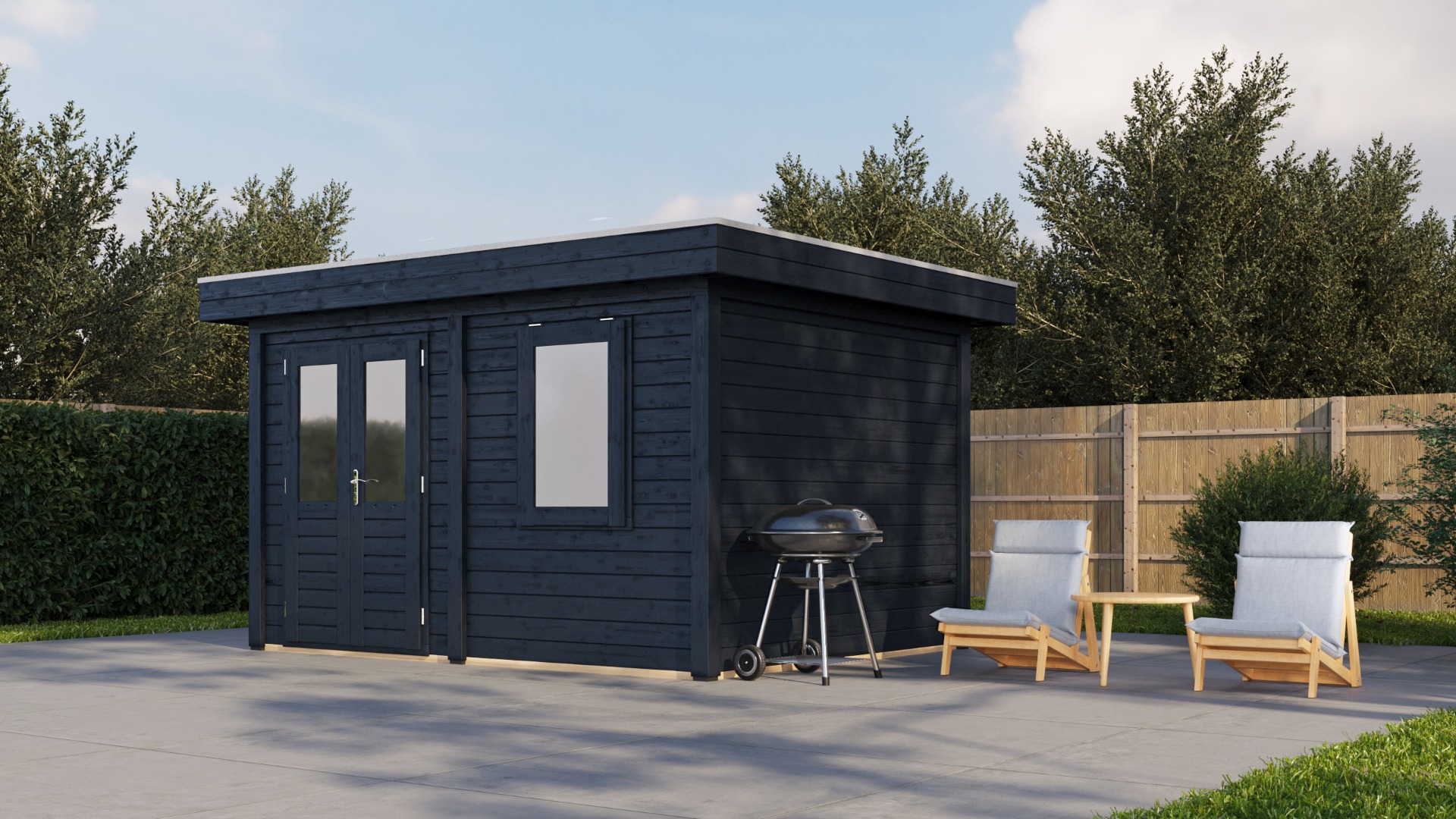 Lugarde Select Modern tuinhuis Bodegraven 388x300cm - Zwarte olie afbeelding