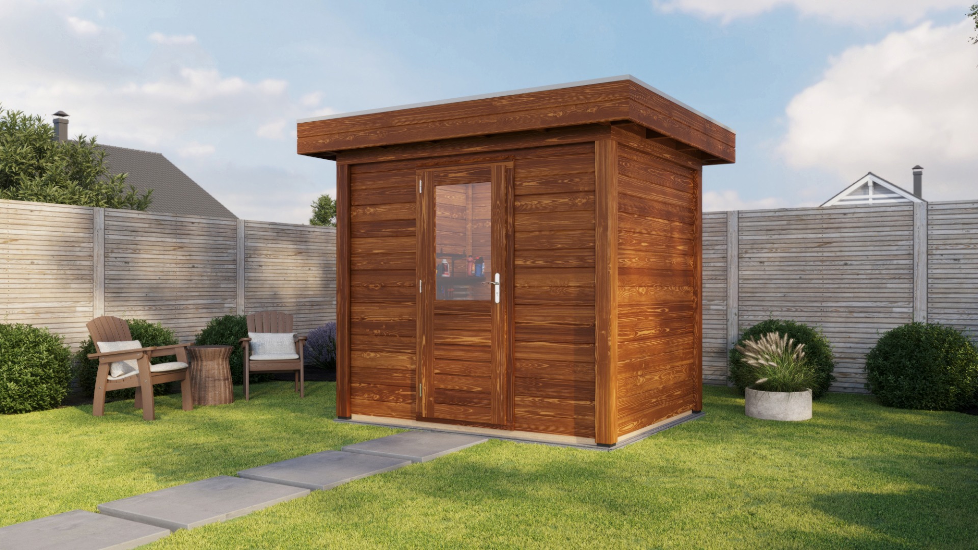 Lugarde Select Modern tuinhuis Aalsmeer 250x200cm - Bruine olie afbeelding 1