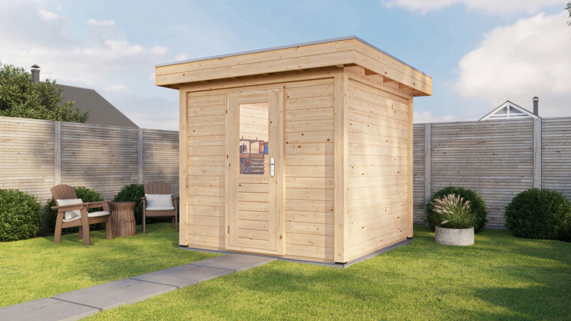Lugarde Select Modern tuinhuis Garderen 250x250cm - Onbehandeld afbeelding