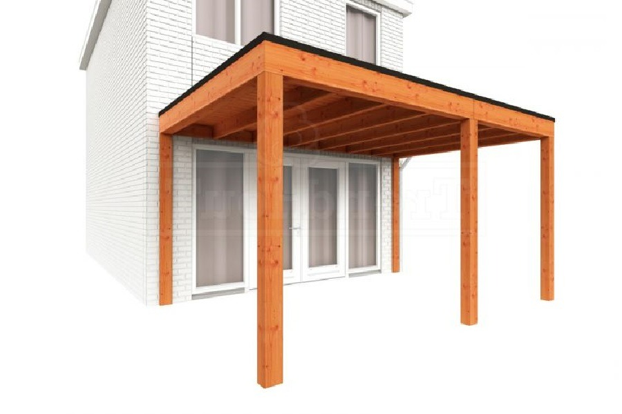 Trendhout Aanbouwveranda Modena 430x365 cm - model rechts